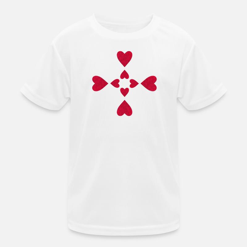 Coeurs en croix scintillants T-shirt sport Enfant
