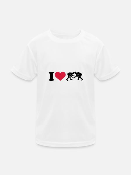 Ringen - Kinder Funktions-T-Shirt - Weiß - Vorne