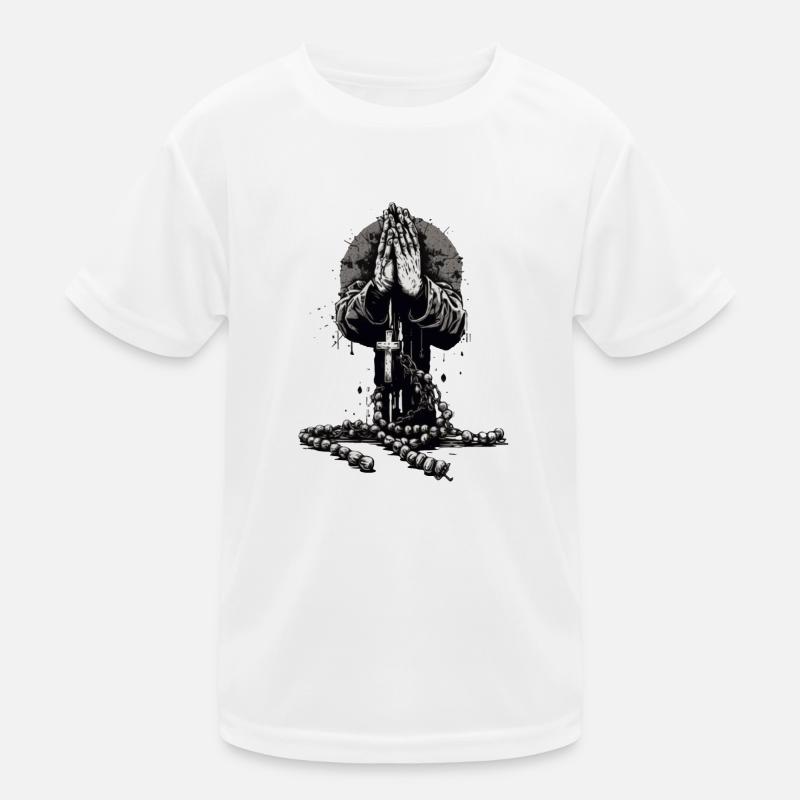 Praying hands with rosary Kids Functional T-Shirt