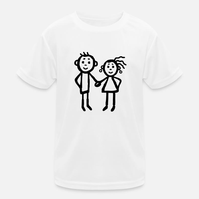 Paar - Geschwister Kinder Funktions-T-Shirt