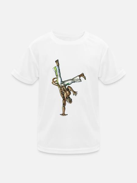 Capoeira - Kinder Funktions-T-Shirt - Weiß