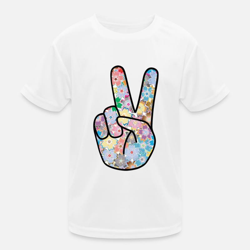 Peace Finger Kids Functional T-Shirt