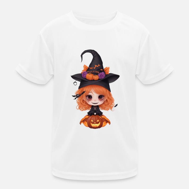 Helloween Pumpkin Witch Kids Functional T-Shirt