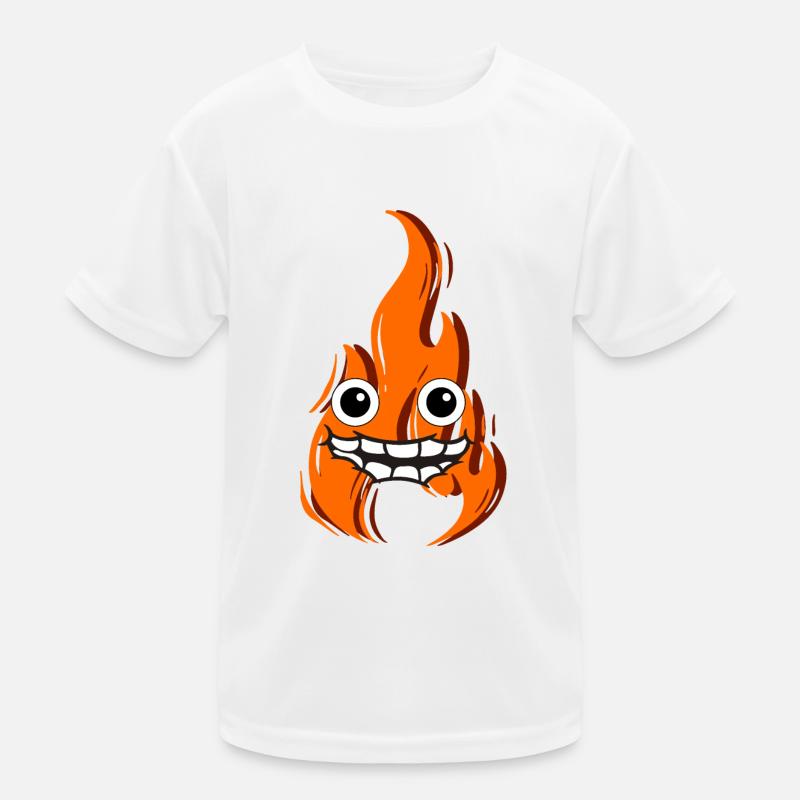 Fire with a face that is happy Kids Functional T-Shirt