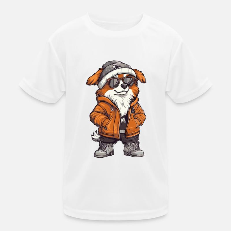 Border Collie Hund Cool Comic Kinder Funktions-T-Shirt
