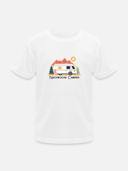 Nachwuchs Camper Eins - Kinder Funktions-T-Shirt - Weiß - Vorne