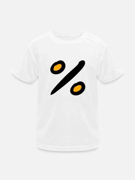 Icône de pourcentage. signe %. Dessiné à la main. - T-shirt sport Enfant - blanc - Devant