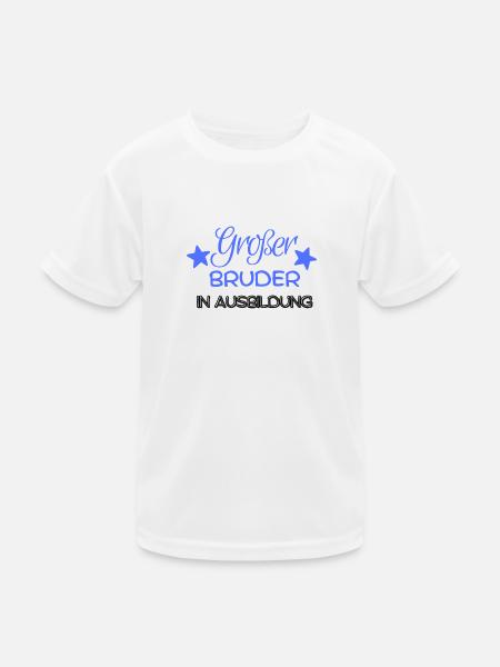 Großer Bruder in Ausbildung - Kinder Funktions-T-Shirt - Weiß - Vorne
