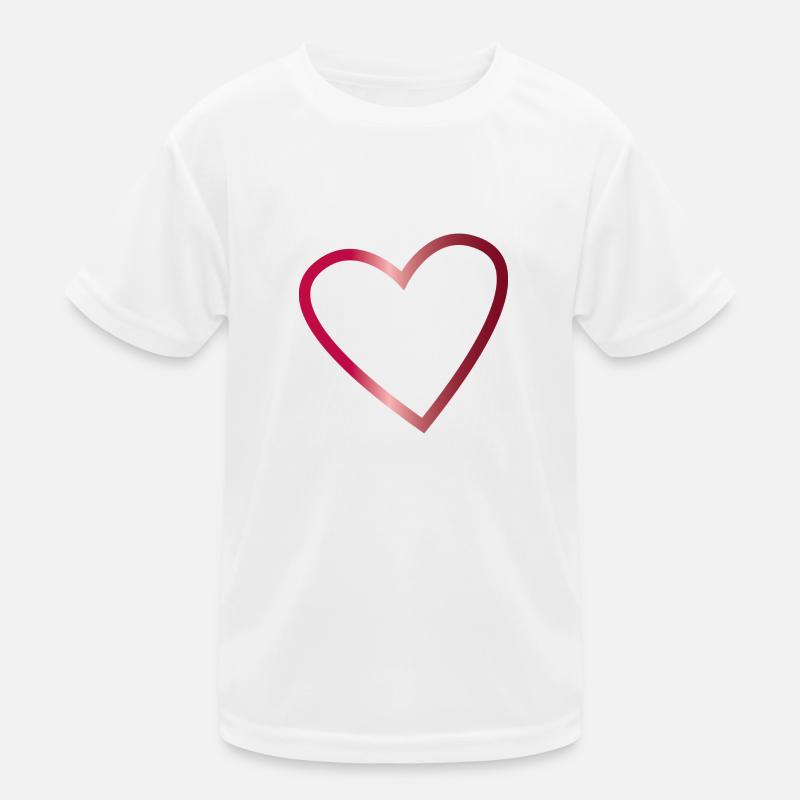 Heart Contour in Ruby Red Kids Functional T-Shirt