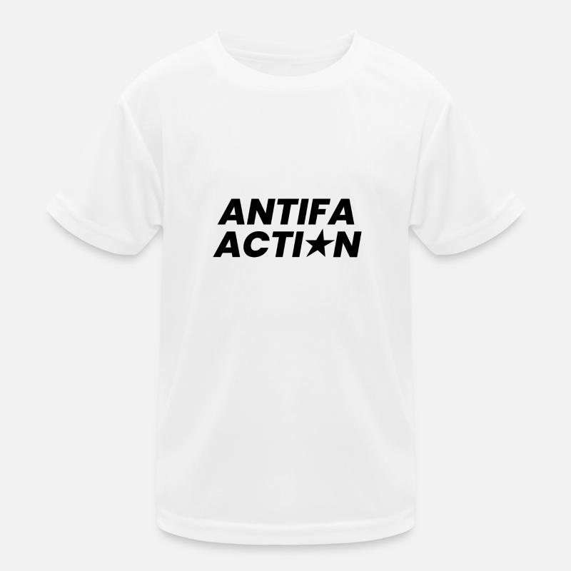 Antifa Action, schwarzer Stern Kinder Funktions-T-Shirt