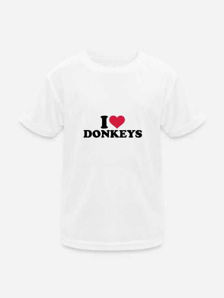 I love Donkeys - T-shirt sport Enfant - blanc - Devant