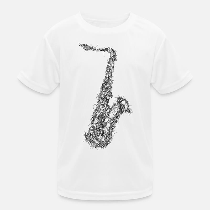 Saxophone Scribble Kids Functional T-Shirt