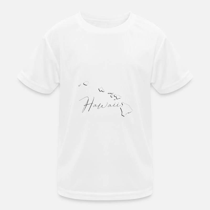 Hawaii State Map as Outline HI Kids Functional T-Shirt