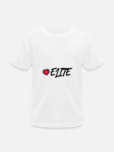 Elite Herz - Kinder Funktions-T-Shirt - Weiß - Vorne