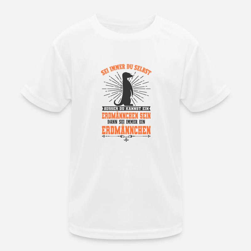 Erdmännchen - Kinder Funktions-T-Shirt - Weiß