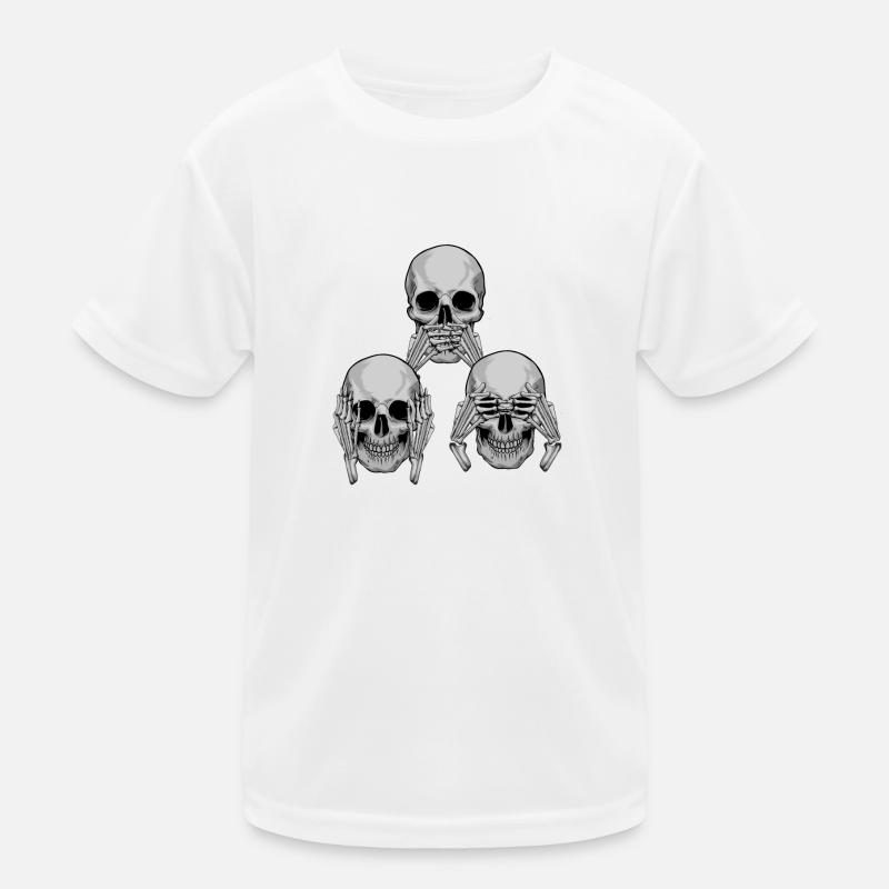 Skull see nothing hear say Kids Functional T-Shirt