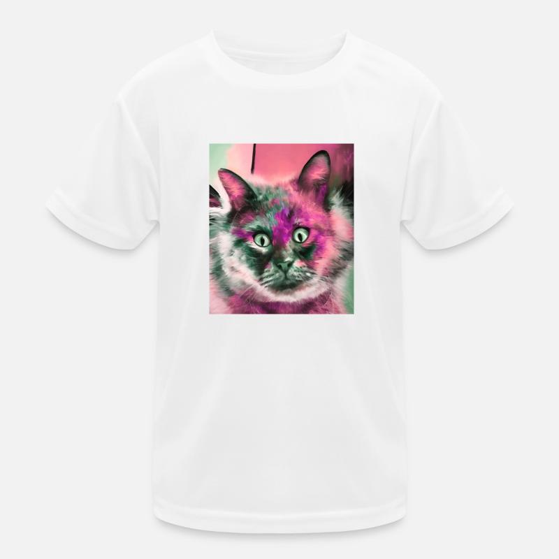 Chat aux yeux louches, chat, strabisme, chat rose T-shirt sport Enfant