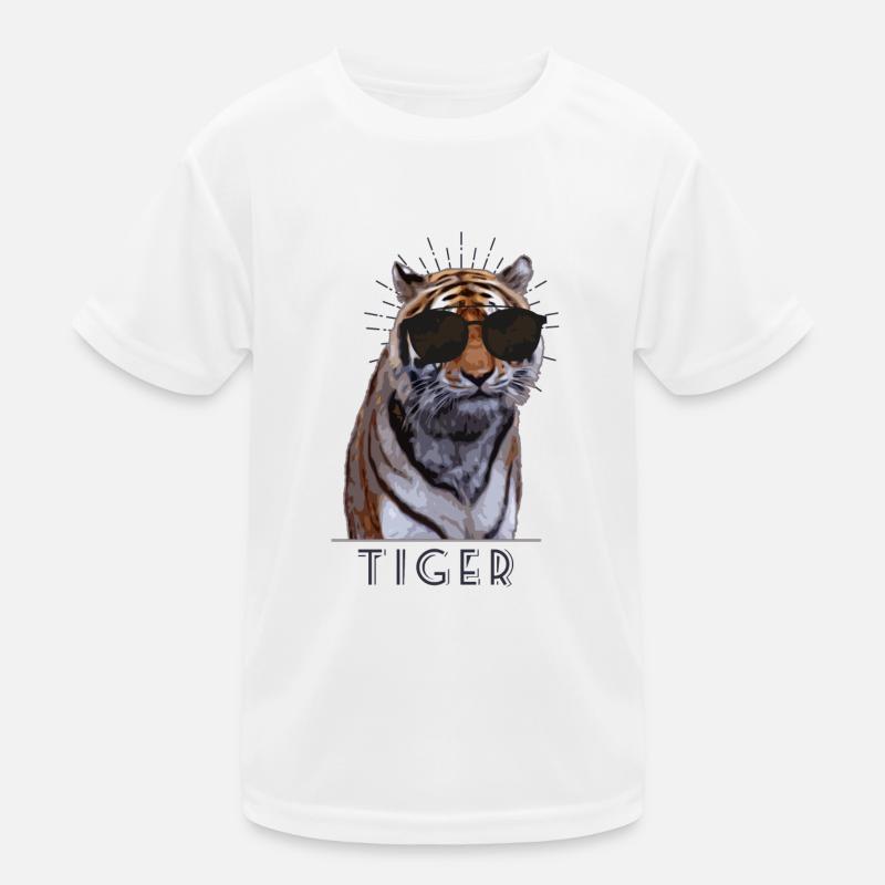 Tigre a lunettes de soleil T-shirt sport Enfant
