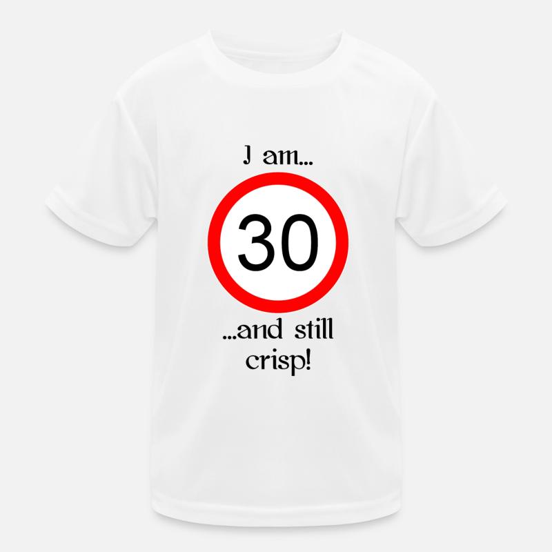 30 years and crisp script black Kids Functional T-Shirt