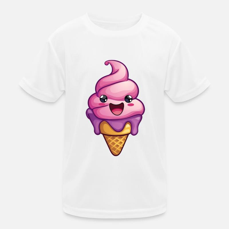 Lächelnde Eiskreation Kinder Funktions-T-Shirt