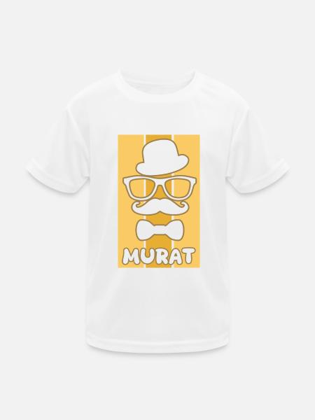 Prénom Murat - T-shirt sport Enfant - blanc - Devant