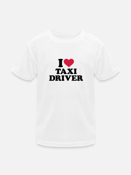 Taxifahrer - Kinder Funktions-T-Shirt - Weiß - Vorne