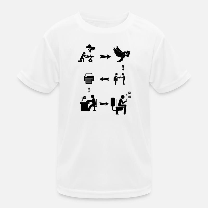 Evolution Social Media Kommunikation Kinder Funktions-T-Shirt