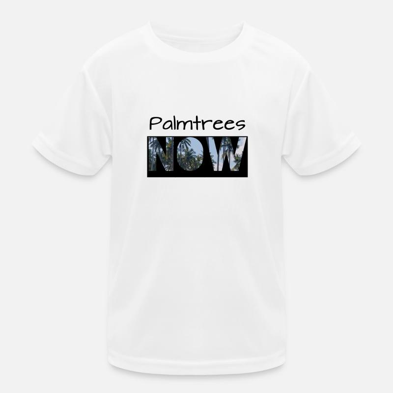 Palmtrees now - Kinder Funktions-T-Shirt - Weiß