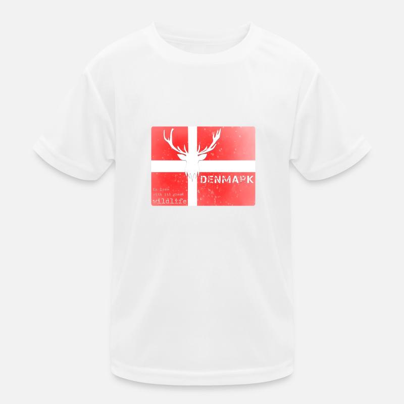 Danemark faune Drapeau Cerf T-shirt sport Enfant