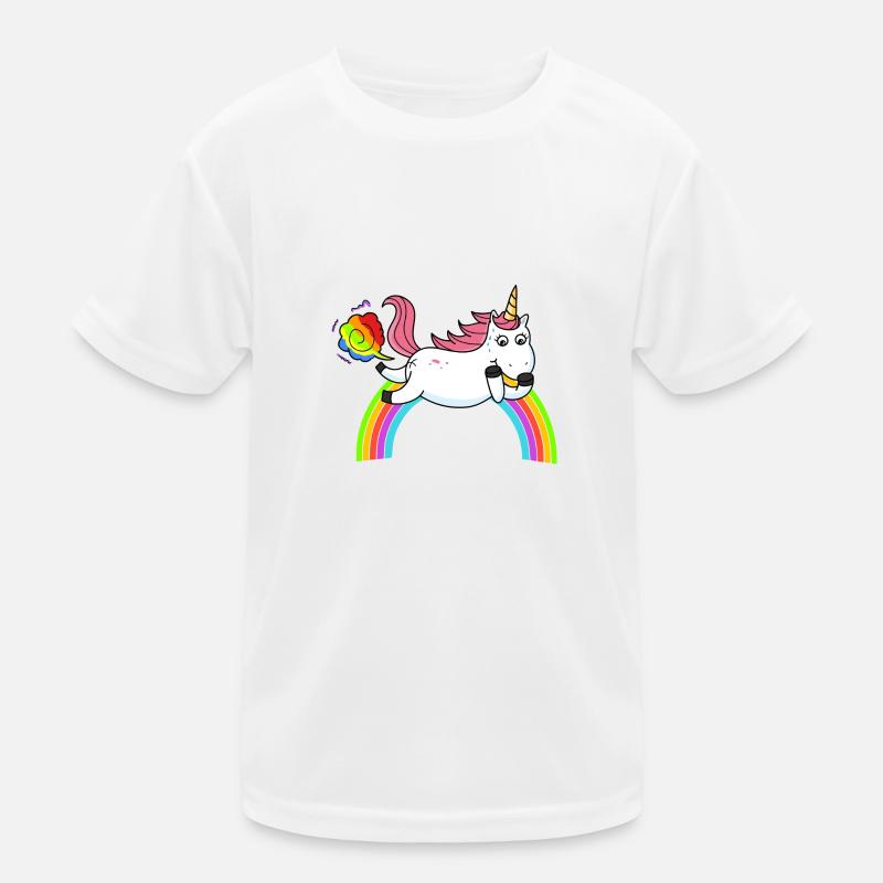 Farting Unicorn Rainbow1 Kids Functional T-Shirt