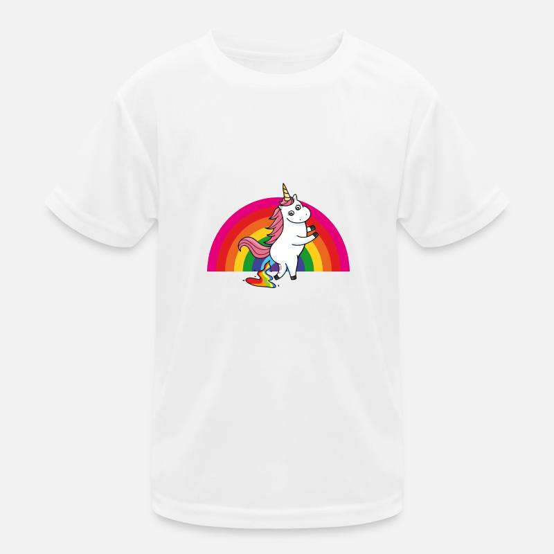Kackendes Einhorn Regenbogen Kinder Funktions-T-Shirt