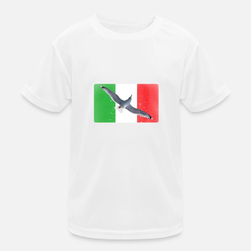 Drapeau de l’Italie Amour Mouette T-shirt sport Enfant