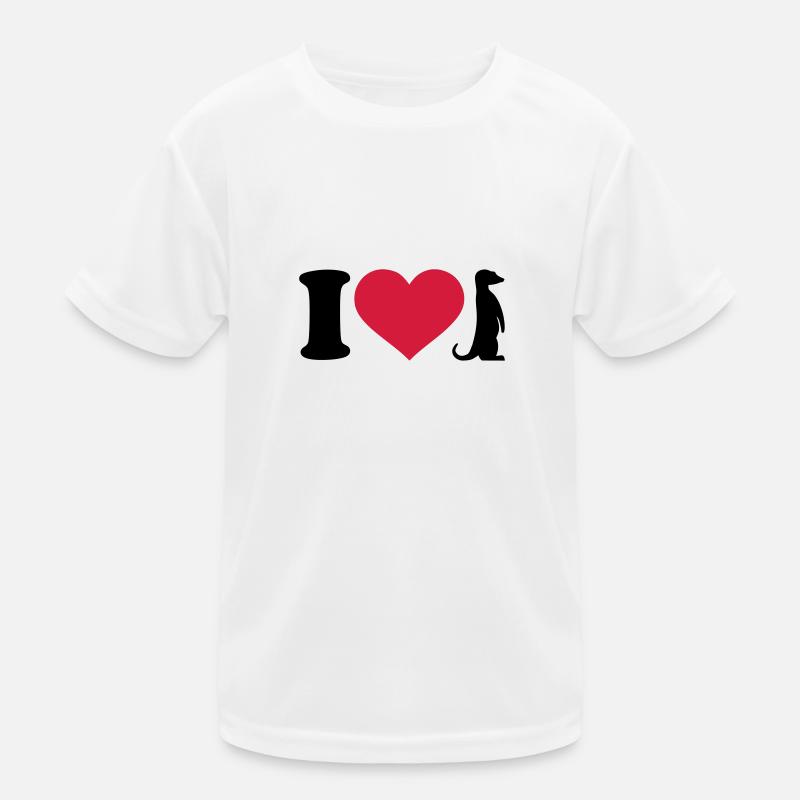 Erdmännchen - Kinder Funktions-T-Shirt - Weiß