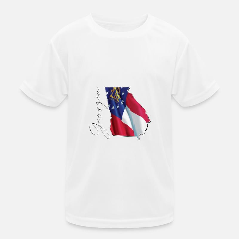 Georgia (USA) | echte Flagge | Flag Map Script Kinder Funktions-T-Shirt