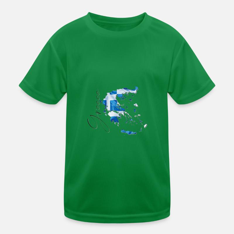 Drapeau de la Grèce en Grèce Carte EN T-shirt sport Enfant