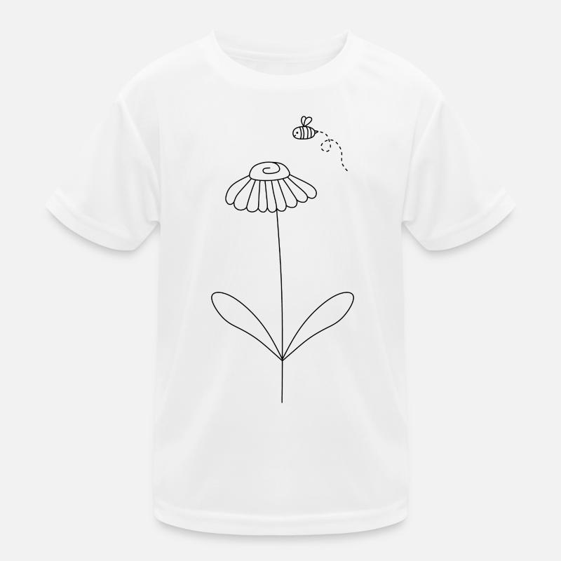 Bienen- und Blumenkunstmuster Kinder Funktions-T-Shirt