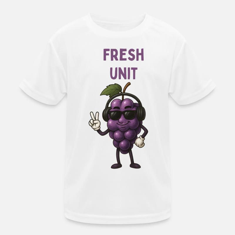 FRESH UNIT Traube mit Kopfhörern Kinder Funktions-T-Shirt