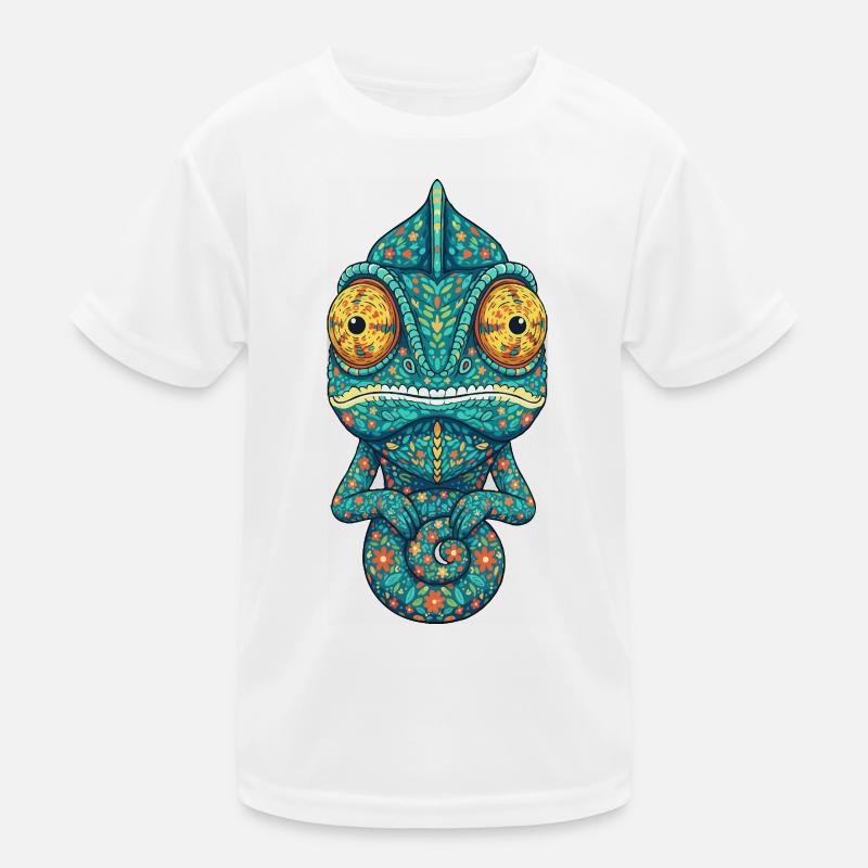 Chamäleon mit Blumenmuster Kinder Funktions-T-Shirt