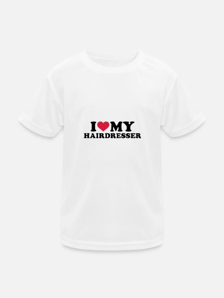 Friseur - Kinder Funktions-T-Shirt - Weiß - Vorne