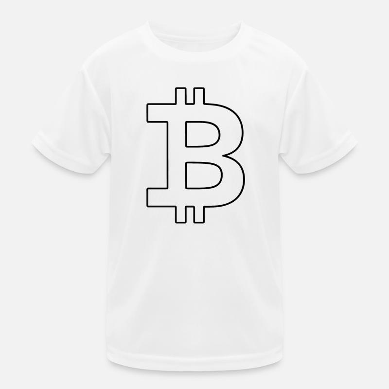 Bitcoin Logo Silhouette Digitale Währung Kinder Funktions-T-Shirt