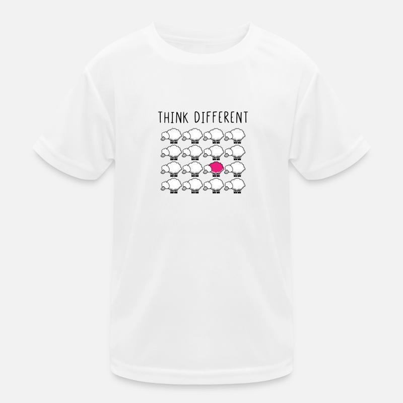 Think Different - Kinder Funktions-T-Shirt - Weiß
