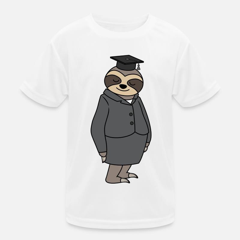 Sloth graduated with PhD hat exam passed Kids Functional T-Shirt