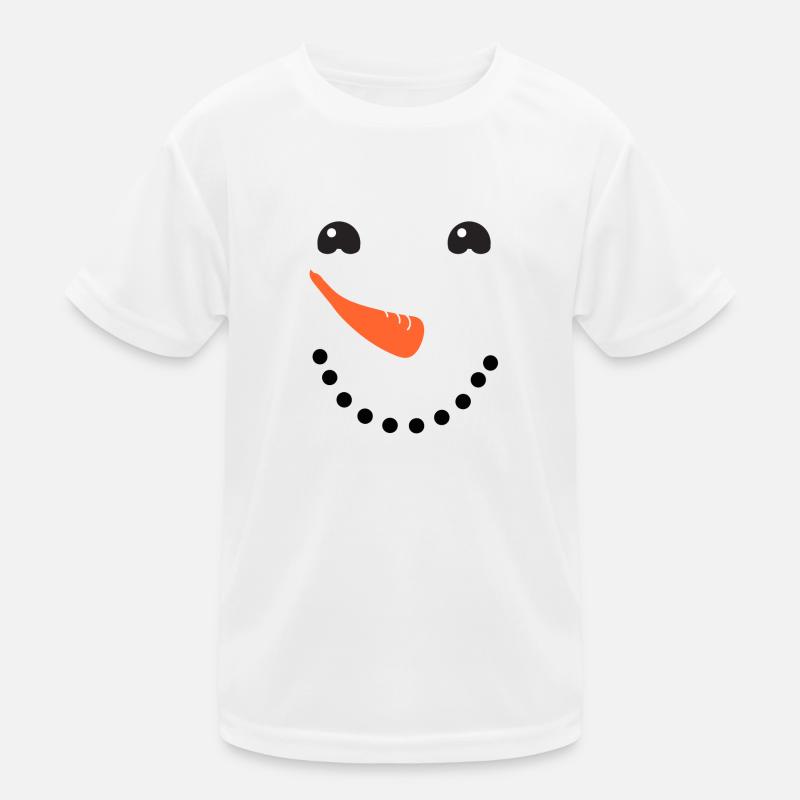 Snowman Face Kids Functional T-Shirt