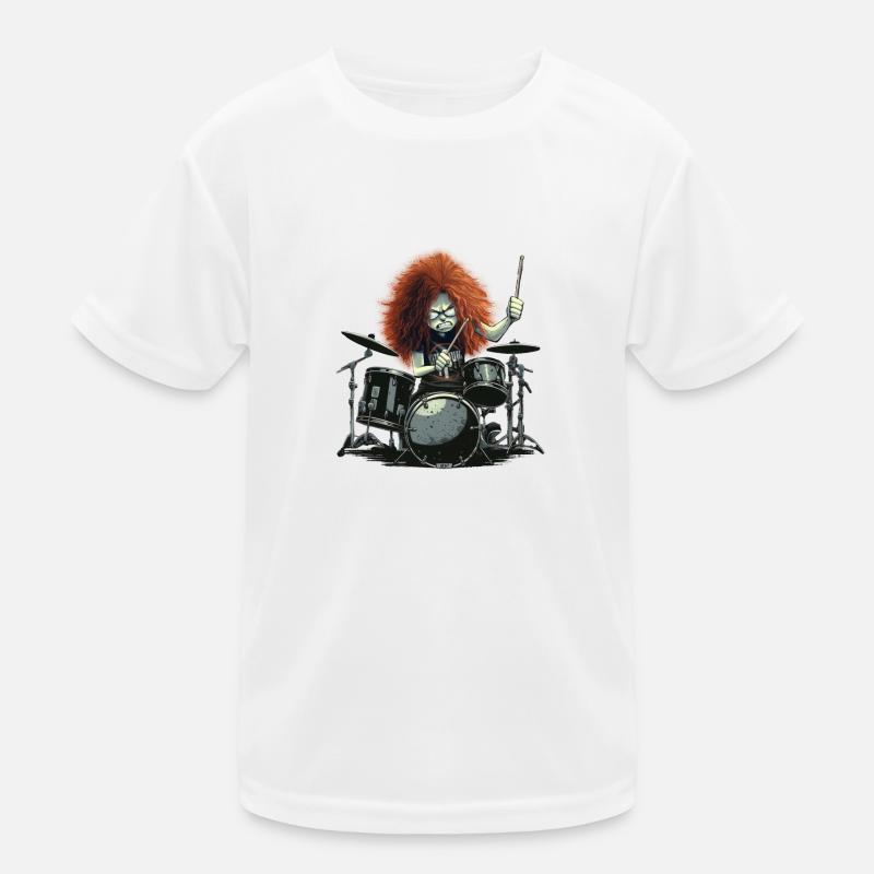 Drummer Crazy Kinder Funktions-T-Shirt