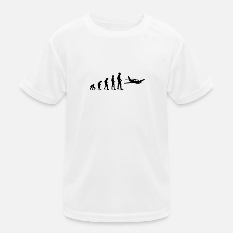 Evolution airplane man humor ulm gift idea Kids Functional T-Shirt