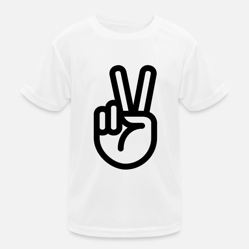 Finger - Handzeichen Peace Kinder Funktions-T-Shirt