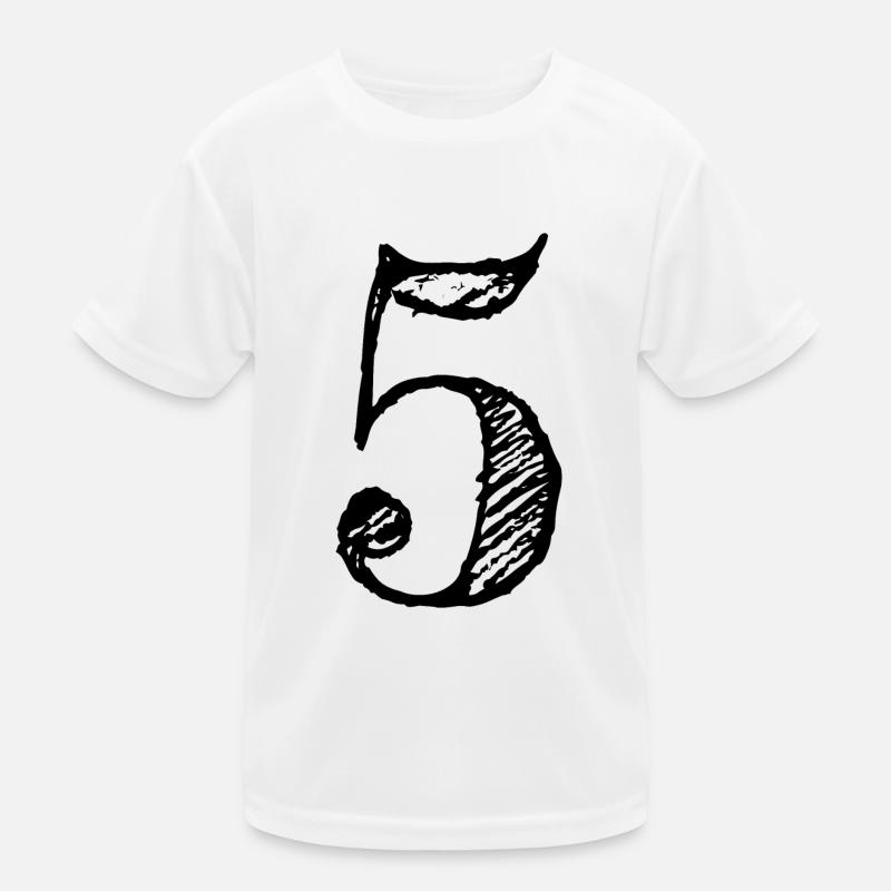Abbildung 5 eins - Nummer 5 (hand-drawn) Kinder Funktions-T-Shirt