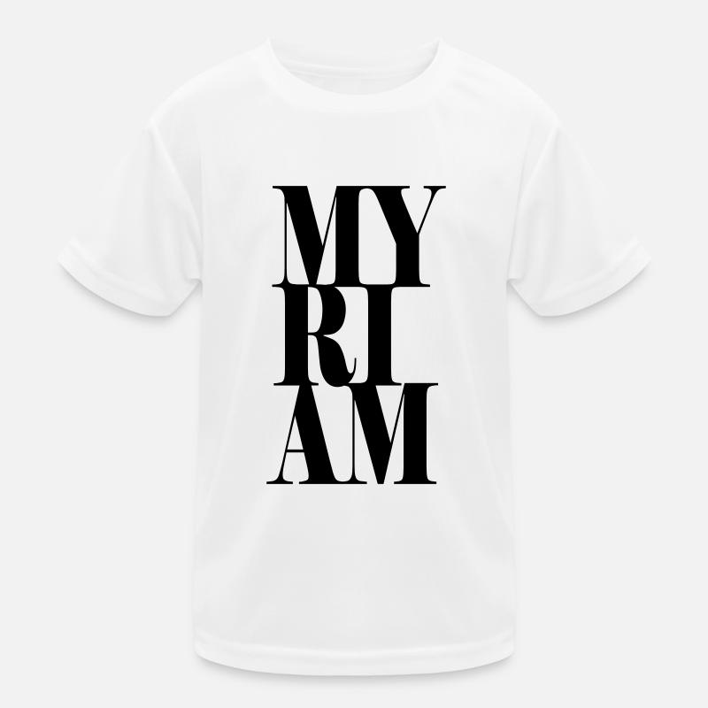 Myriam Surname First name Modern font Word Art Kids Functional T-Shirt