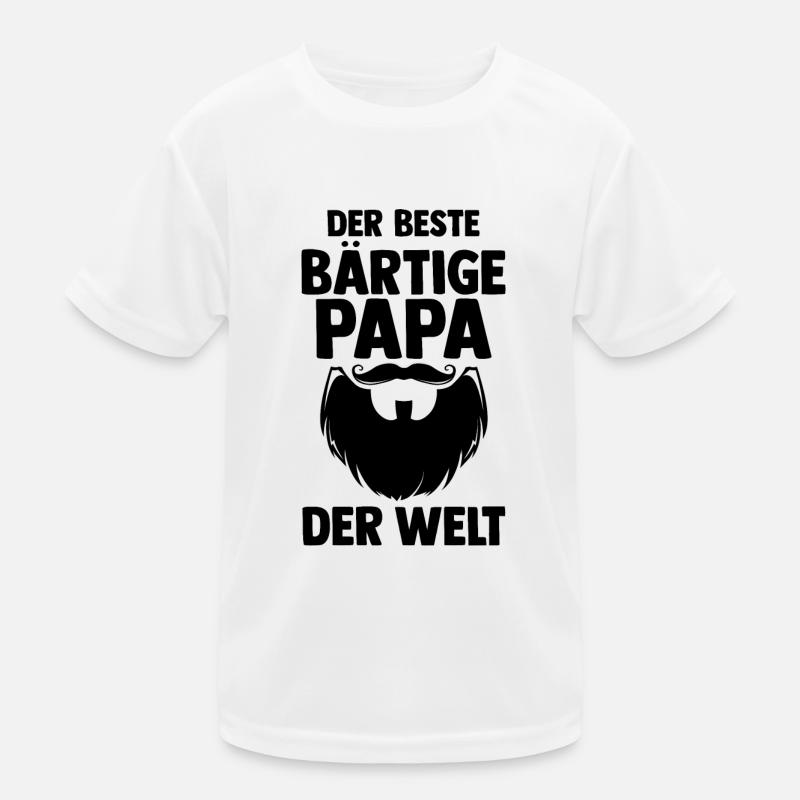 Vater Bartträger Bart Bärtiger Papa Kinder Funktions-T-Shirt