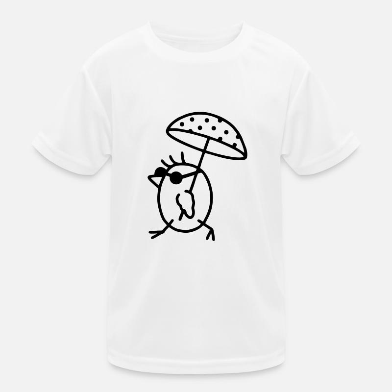 Vogel mit Sonnenschirm Kinder Funktions-T-Shirt
